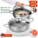idrop [ 28CM / 30CM ] Stainless Steel Honeycomb Hot Pot Periuk Hot Pot / Keluli Tahan Karat Corak Honeycomb / 不锈钢蜂窝火锅