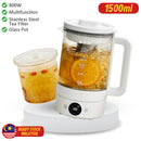 idrop 1.5L Multifunctional Health Glass Pot 800W / Cerek Elektrik Kaca Pelbagai Guna / 1.5L多功能养生壶(800W)(不锈 钢漏/玻璃杯杯)
