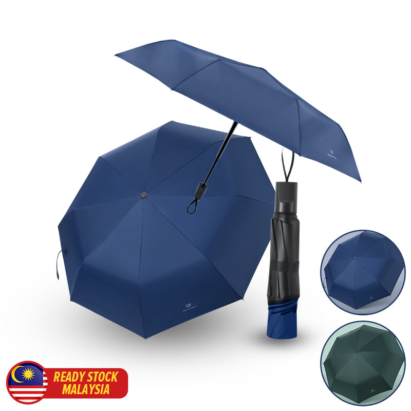 idrop UV Super Prevent Sun Compact Folding Sunscreen Waterproof Umbrella / Payung Hujan Dan Sinaran UV Mudah Alih / 手动uv雨伞厂家批发折叠太阳伞小防晒黑胶三折户外黑胶遮 阳伞商务