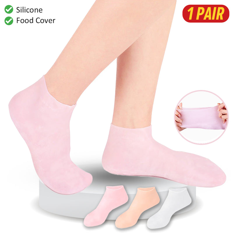 idrop [ 1 Pair ] Silicone Protective and Moisturizing Foot Covers / Sarung Perlindungan Kaki Silikon / 硅胶防护保湿足套(1双)