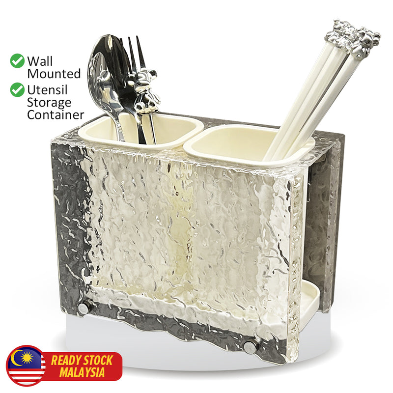 idrop Wall Mounted Utensil & Chopstick Storage Box / Bekas Penyimpanan Perkakas Dapur / 壁挂式餐具及筷子收纳盒