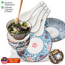 idrop Japanese Style Ceramic Tableware 4 Bowls 4 Spoon 2 Plates Gift Box Set / Set Seramik Hidangan Pinggan Mangkuk Sudu / 日式和风陶瓷餐具四碗四勺两盘礼盒套装