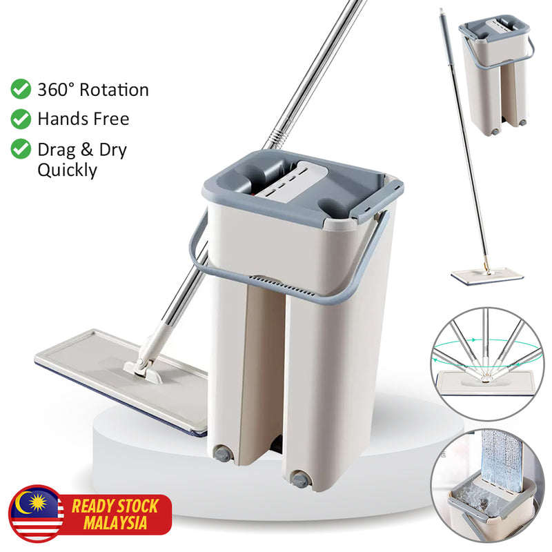 idrop Household Flat Cleaning Mop Hands Free / Mop Lantai Nipis / 刮刮乐拖把