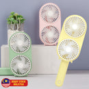 idrop Desktop Twin Motor Fan USB Rechargeable / Kipas USB Senang Caj 2 IN 1 / 卡通双风充电风扇