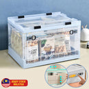 idrop Folding Storage Large Book Box with Wheels / Kotak Penyimpanan Barang Beroda / 折叠收纳书箱大号带轮子