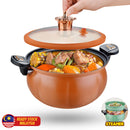 idrop [ 8L ] 28CM Pumpkin Pot With Steamer Layer Micro Pressure Cooking Pot / Periuk Masak Bentuk Labu Bersama Lapisan Stim / 8L南瓜锅带蒸笼(28CM南瓜微压料理锅)