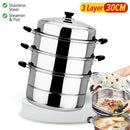 idrop [ 3 LAYER ] 30CM Steamer Cooker Pot / Periuk Masak Stim 3 Lapis / 30CM三层蒸锅