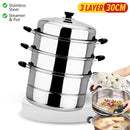 idrop [ 3 LAYER ] 30CM Steamer Cooker Pot / Periuk Masak Stim 3 Lapis / 30CM三层蒸锅