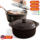 idrop [ 1800ml / 2400ml / 2800ml ] Porcelain Claypot Cooking Pot / Periuk Claypot Seramik / 陶瓷煲仔锅