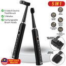 idrop [ 5 IN 1 ] 6 Sided Electric Toothbrush Rechargeable Exchangeable Brush Head / Berus Gigi Elektrik 5 Dalam 1  / 六面新款店铺保修电动牙刷声波情侣套装自动成人美白男女充电款