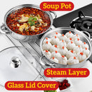 idrop [ 28CM ] 2 LAYER Multipurpose Kitchen Cooking Soup Pot & Steamer