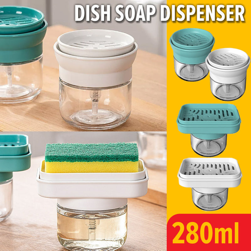 idrop [ 280ml ] Press Dish Soap Dispenser [ ROUND DISPENSER) / Bekas Sabun Pencuci Pinggan / 圆形按压出液洗碗皂盒280ML