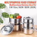 idrop [ 16 / 18 / 20CM ] 3 SET Kitchen Stainless Steel Pot Bowl / Set 3 Periuk Mangkuk Keluli tahan Karat / 16-20CM味盅三件套(STOCK POT)(16-18- 20)