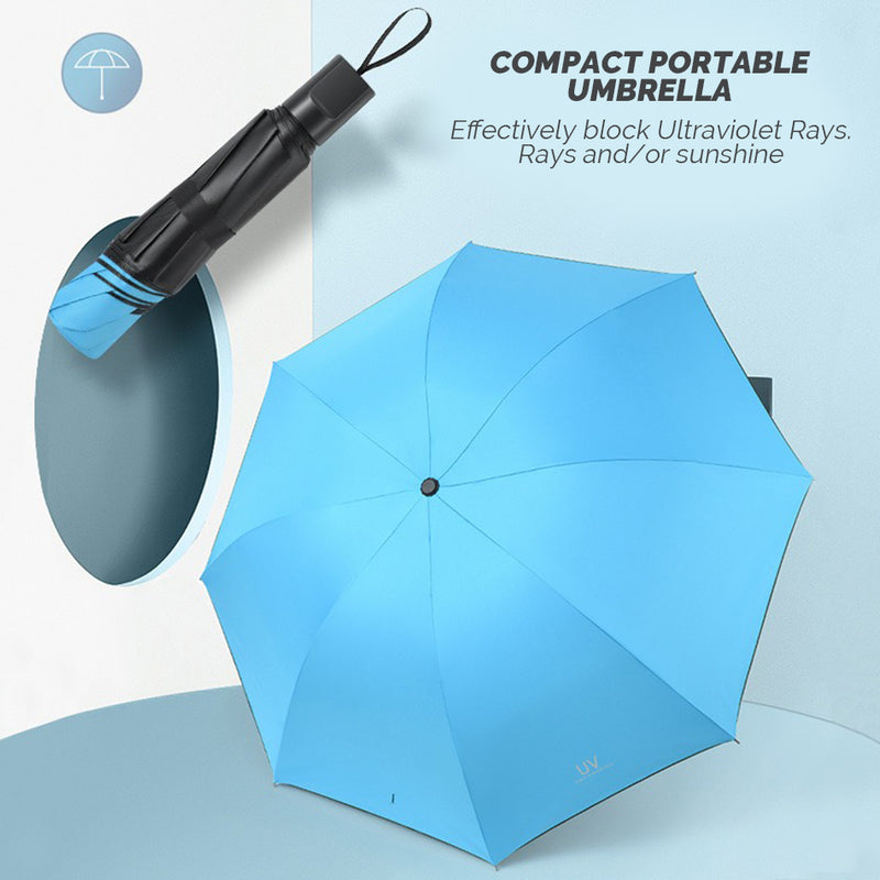 idrop UV Super Prevent Sun Compact Folding Sunscreen Waterproof Umbrella / Payung Hujan Dan Sinaran UV Mudah Alih / 手动uv雨伞厂家批发折叠太阳伞小防晒黑胶三折户外黑胶遮 阳伞商务