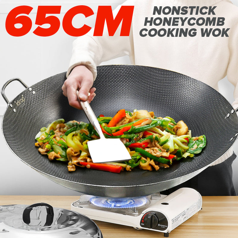 idrop [ 65CM ] Mega Large Honeycomb Nonstick Cooking Wok / Periuk Honeycomb Saiz Besar 65CM / 65CM特大号蜂窝不粘炒锅