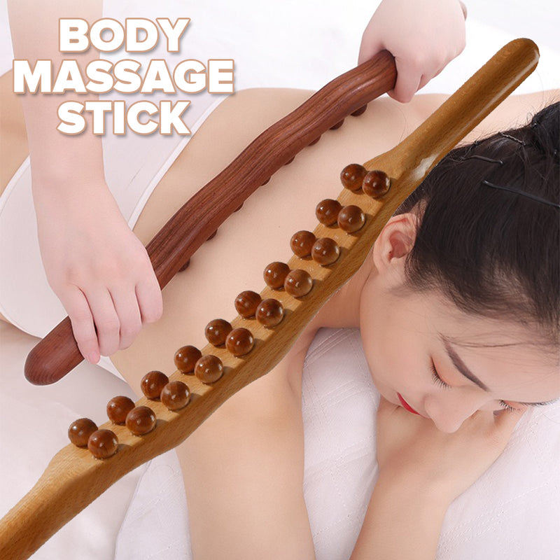 idrop Body Massage Stick 20 Beads / Kayu Urut Badan 20 Biji Urut / 原木刮痧板按摩棒20珠58.5CM