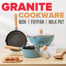 idrop [ 18CM / 24CM / 30CM ] Nonstick Granite Cooking Wok Frypan and Milk Pot / Periuk Kuali Masak Batu Tidak Lekat / 京瓷蓝回飞不粘奶锅单柄不粘炒锅单柄不粘煎锅