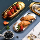 idrop Gold Plated  Stainless Steel Oval Plate / Piring Pinggan Keluli Tahan Karat Bujur / 锈钢椭圆盘