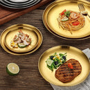 idrop Stainless Steel Barbecue Plate Gold Plated (304) / Piring Pinggan Makan Emas Keluli Tahan Karat 304 / 单层不锈钢烤肉盘(304)