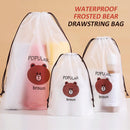 idrop [ 10PCS Pack ] Bear Frosted Drawstring Bag Waterproof Travel Pack / Beg Mudah Alih Kalis Air / 小熊磨砂抽绳袋