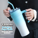 idrop [ 1200ml ] Stainless Steel 304 Drinking Cup Flask Plastic Coated / Botol Cawan Minum Keluli Tahan Karat 304 /