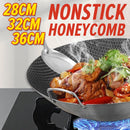idrop [ 28CM / 32CM / 36CM ] Nonstick Stainless Steel Honeycomb Cooking Wok / Periuk Masak Keluli Tahan Karat Honeycomb / 不锈钢双耳蜂窝炒锅