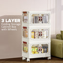 idrop [ 3 LAYER ] Folding Storage Cabinet Box with Wheels / Kotak Penyimpanan Barang Mudah Lipat / 43.5CM面宽3层折叠收纳柜(配4个轮)