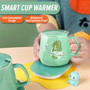 idrop [ 400ml ] Green Dinosaur Cup Warmer & Ceramic Cup Gift Box / Pemanas Cawan Kartun Cawan / 绿色恐龙陶瓷平盖钻石杯恒温礼盒 装(暖暖杯)