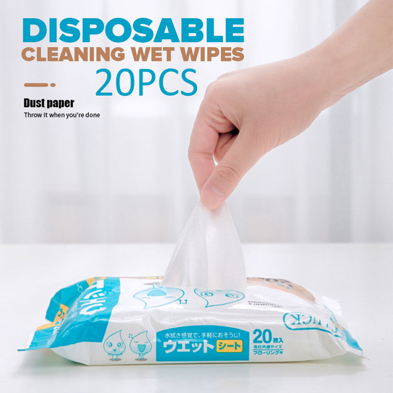 idrop [ 20pcs ] Disposable Cleaning Wet Wipes / Tisu Kain Lap Pencuci Pakai Buang / 20片湿巾日文包装(20*30CM)
