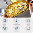 idrop Gold Plated Oval Snack Plate Stainless Steel XL Size / Piring Snek Keluli Tahan Karat Bentuk Bujur / 镀金椭圆形小吃盘不锈钢 XL 号