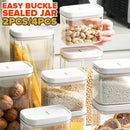 idrop [ 500ml ] Easy Buckle Plastic Rectangle Sealed jar ( 2pcs / 4pcs ) / Bekas Simpanan Makanan Kering 500ml / 0.5L塑料易扣密封罐
