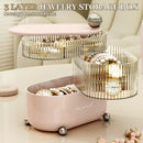 idrop [ 3 LAYER ] Rotating 360 Jewelry Plastic Storage Box / Kotak Penyimpanan Barang Kemas Boleh Putar /