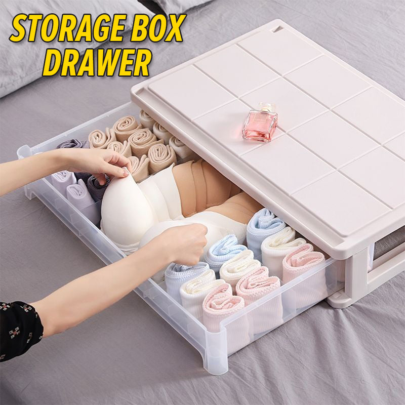 idrop Underwear Storage Box Drawer Multi-Compartment / Kotak Almari Penyimpanan Baju Dalam / 内衣收纳盒窄长内衣收纳盒抽屉式女家用衣柜大号多分格整理箱宿舍