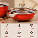 idrop [ 32CM ] Diecast Granite Nonstick Cooking Pot + Steamer Layer / Periuk Masak + Stim Masak Tidak Lekat / 32CM渐变麦饭石不粘炒锅 (含蒸笼和硅胶铲)