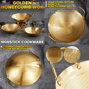 idrop GOLD COMBO SET 40CM Wok Frying Pan Pot Plate Bowl / SET KOMBO EMAS Kuali Periuk Piring dan Mangkuk / 金色组合套装炒锅煎锅锅盘碗