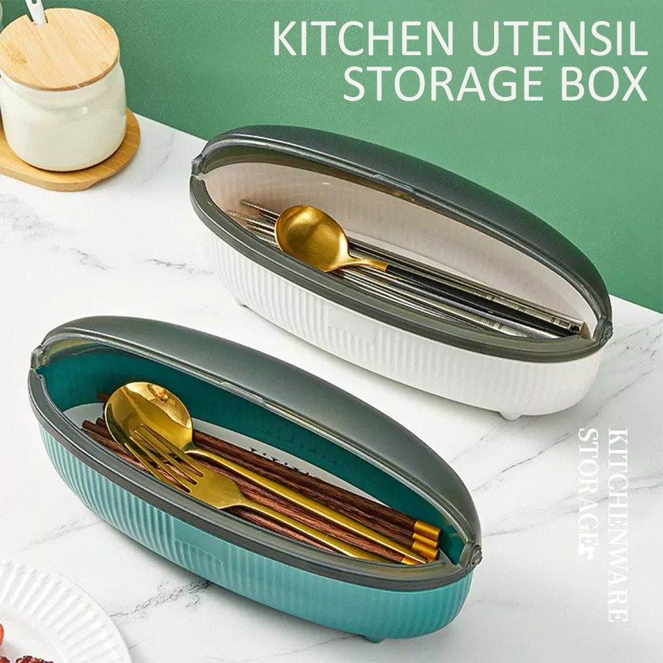 Untensil Box idrop Kitchen Utensil Chopstick Storage Plastic Container Box / Kotak