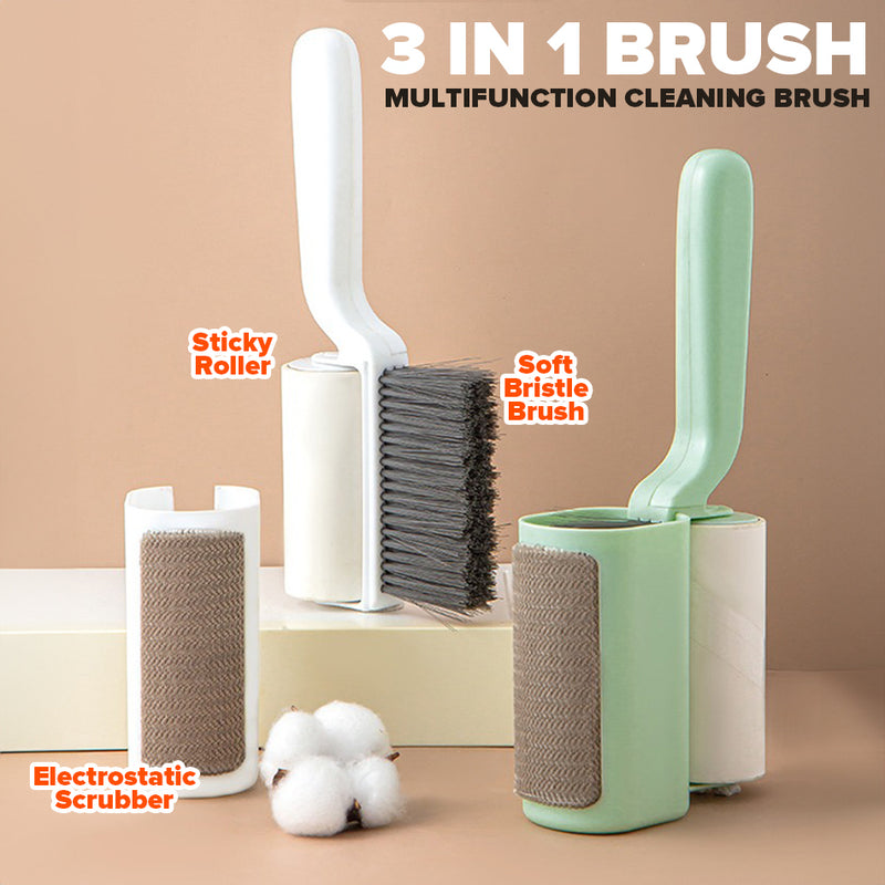 idrop [ 3 IN 1 ] Multifunction Cleaning Brush / Berus 3 Dalam 1 Pelbagai Guna / 三合一刷子（刷子+细毛刷+粘毛刷）