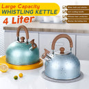 idrop [ 4L ] Whistling Kettle Non-Magnetic Stainless Steel with Wood Grain / Cerek Air Keluli Tahan Karat / 4L木纹无磁不锈钢壶(喷漆)