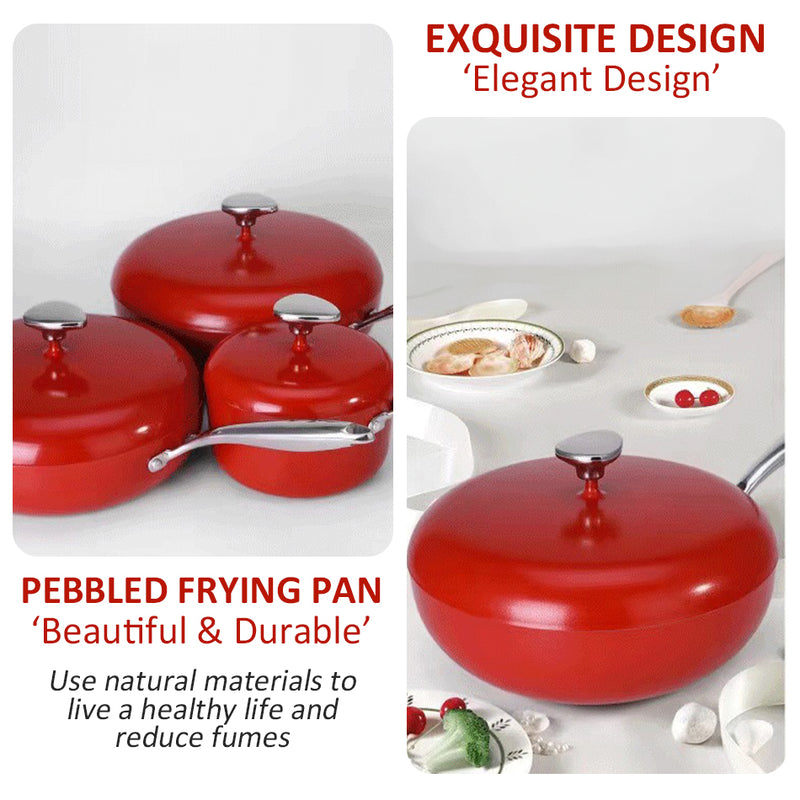 idrop [ 18CM + 28CM + 30CM ] Pebble Pot Nonstick Pot & Pan Set / Set Periuk masak Nonstick / 鹅软石不粘锅