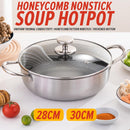 idrop [ 28CM / 30CM ] Stainless Steel Honeycomb Hot Pot Periuk Hot Pot / Keluli Tahan Karat Corak Honeycomb / 不锈钢蜂窝火锅