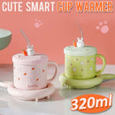 idrop [ 320ml ] Pink Cute Rabbit Cup Warmer Ceramic Cup / Pemanas Cawan Minuman Rekaan Arnab Comel / 粉色萌兔恒温陶瓷杯礼盒装