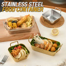 idrop Rectangle Square Stainless Steel Golden Plated Snack Box / Bekas Makanan Warna Emas Bentuk Petak Segi Empat Tepat / 不锈钢方 形小食盒 不锈钢方形 小食盒