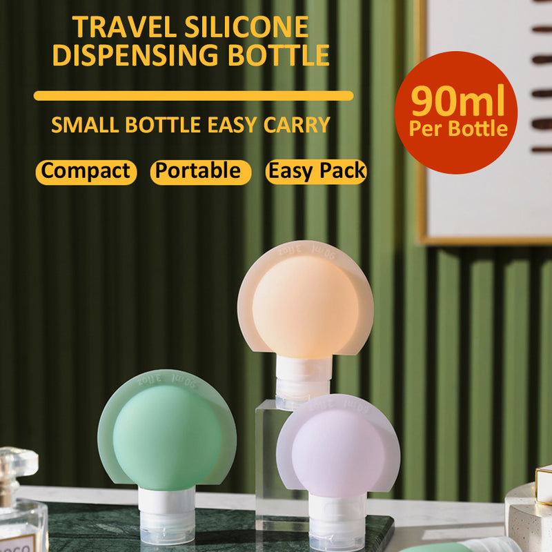 idrop [ 3PCS / 90ML ] Travel Silicone Dispensing Bottle / Botol Silikon Kecil Mengembara / 旅行硅胶分装瓶90ML(3个装)