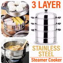 idrop [ 3 LAYER ] 30CM Steamer Cooker Pot / Periuk Masak Stim 3 Lapis / 30CM三层蒸锅