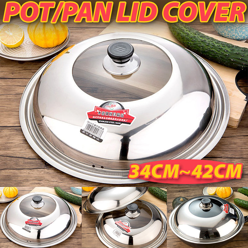 idrop Non-Magnetic Stainless Steel Pot Pan Lid Cover 34CM~42CM / Penutup Periuk dan Kuali Keluli Tahan Karat / [40CM]无磁不锈钢锅锅盖盖 [ 1PC ]