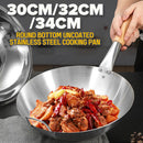 idrop [ 28-36CM ] Round Bottom Uncoated Stainless Steel Cooking Frying Pan / Periuk Memasak Bentuk Kawah Bulat 30CM 32CM 34CM / 30CM 32CM 34CM圆底无涂层不锈钢烹饪煎锅