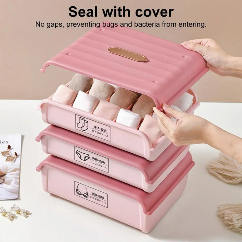 idrop [ 15 Grid ] Sock Storage Box With Organizing Grid / Kotak Bekas Penyimpanan Stokin Dan Pakaian Kecil / 袜子收纳盒有格