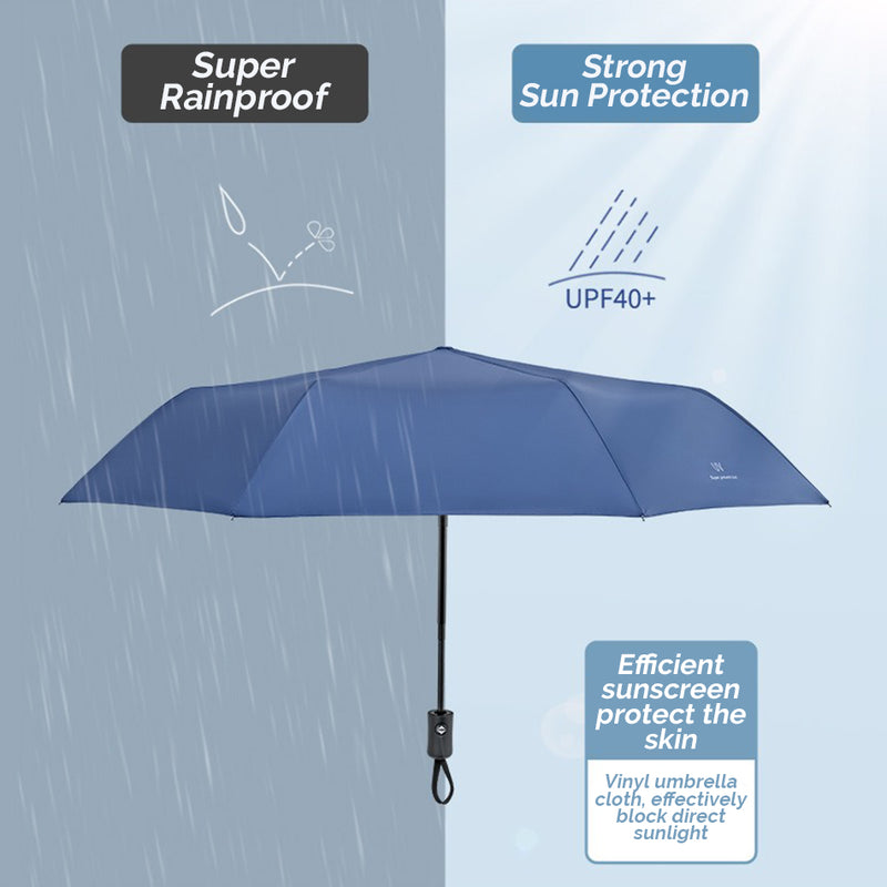 idrop UV Super Prevent Sun Compact Folding Sunscreen Waterproof Umbrella / Payung Hujan Dan Sinaran UV Mudah Alih / 手动uv雨伞厂家批发折叠太阳伞小防晒黑胶三折户外黑胶遮 阳伞商务