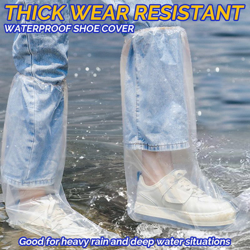 idrop [ 1 / 5 / 10 Pairs ] Disposable Thick Waterproof Shoe Cover For Rainy Days / Sarung Kasut Kalis Air / 批发 一次性鞋套防水加厚下雨天塑料透明脚套长筒养殖靴套脚套
