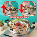 idrop [ 32CM ] Stainless Steel Lifting Rotating Hotpot / Keluli Tahan Karat Mengangkat Hotpot Berputar / 美式(带组合盖)不锈钢升降火锅32CM